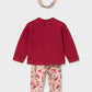 Conjunto de camisola, leggings e bandolete para bebé menina Mayoral em Rooibos - costas