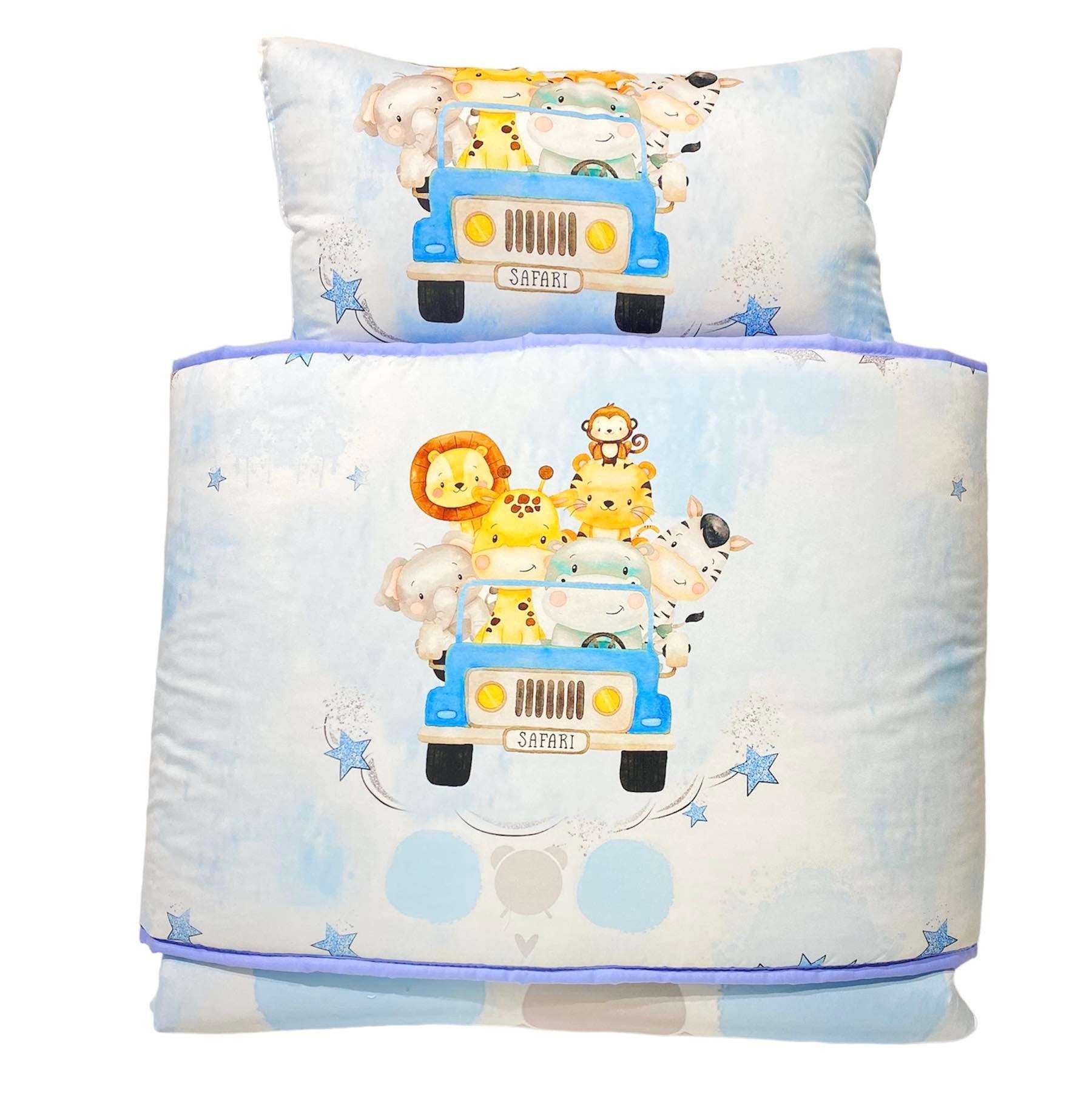 Conjunto de Edredão estampado animais para cama de grades