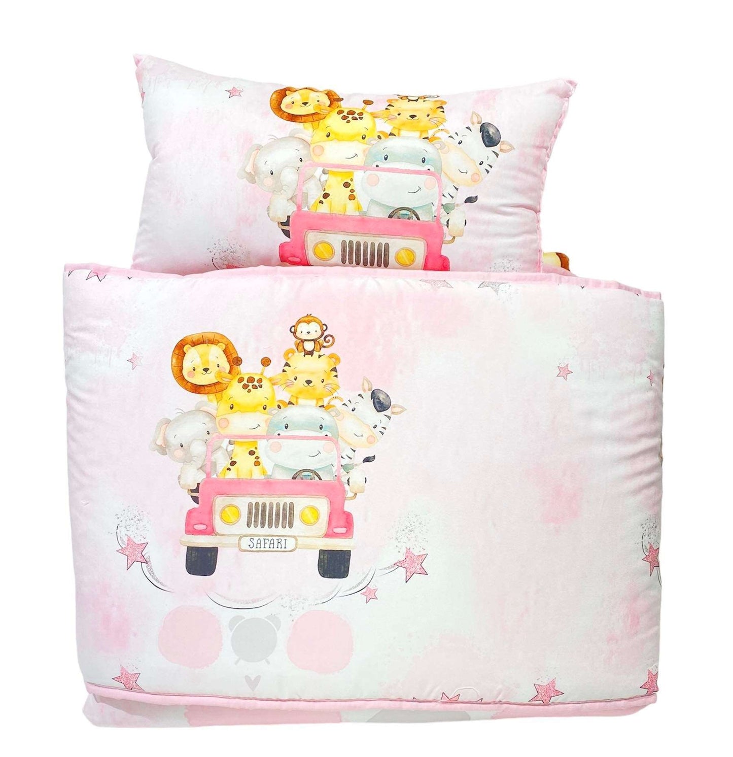 Conjunto de Edredão estampado animais para cama de grades