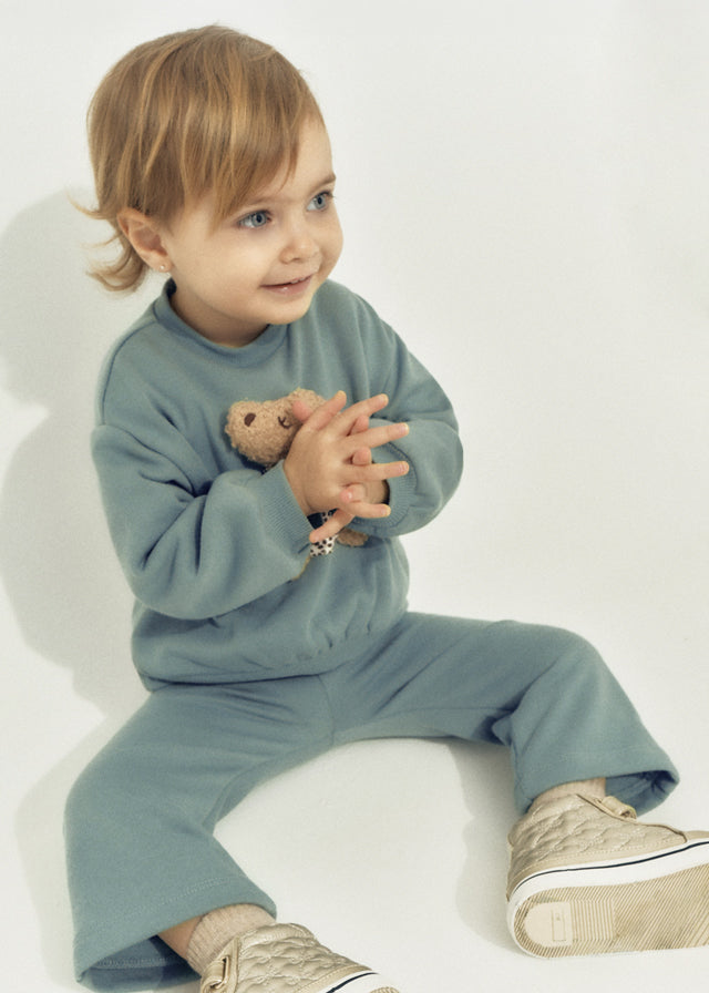 Fato de treino de 2 peças com ursinho para bebé menina Mayoral em Lagoon - look