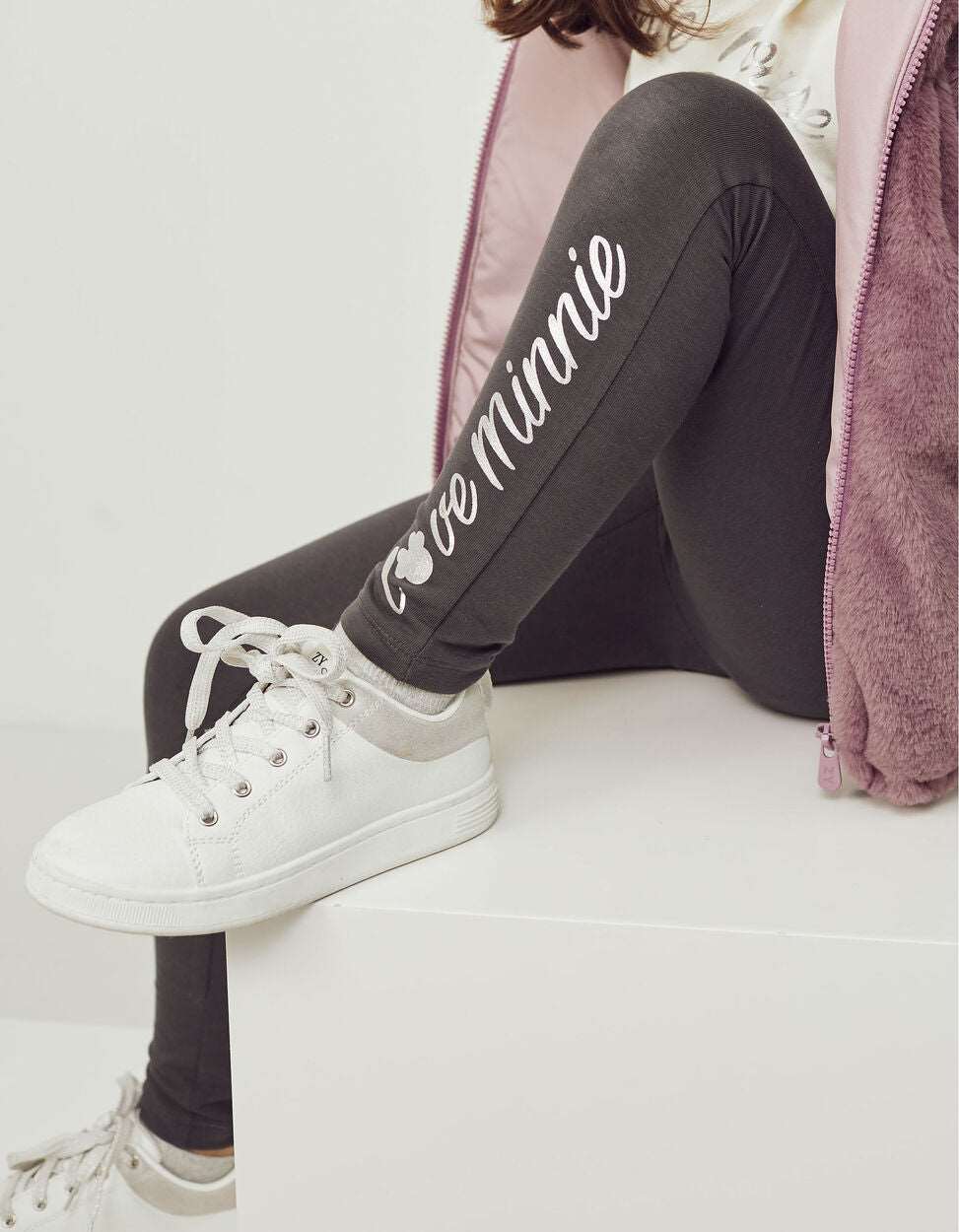 Leggings cardadas para menina 'love minnie' - Zippy