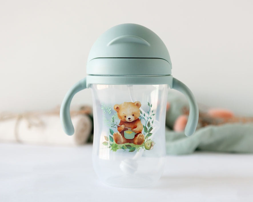 Copo aprendizagem 300ml com pegas urso sage - Kiokids