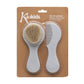 Conjunto de pente e escova de cerdas naturais cinza - Kiokids