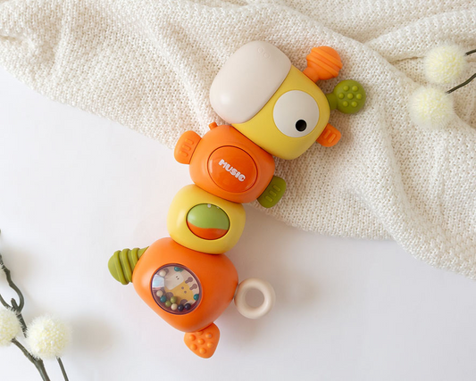 Mordedor e chocalho girafa para bebé - Kiokids