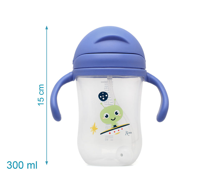 Copo aprendizagem step 3 300ml com pegas azul - Kiokids