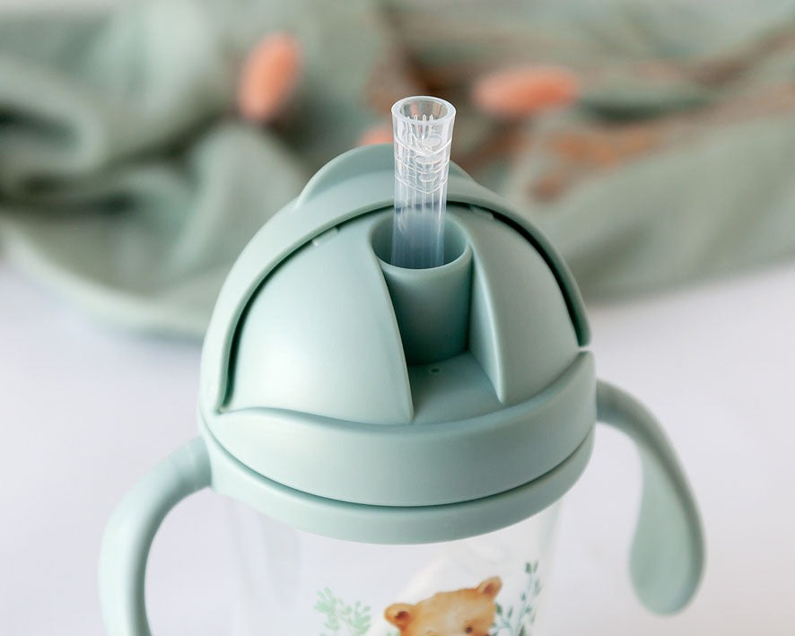 Copo aprendizagem 300ml com pegas urso sage - Kiokids
