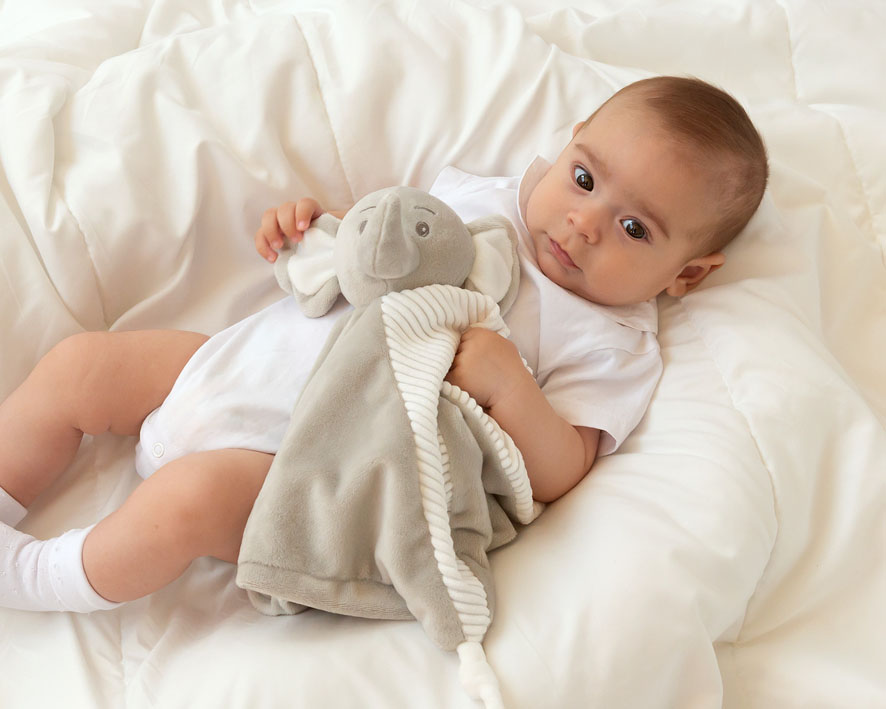 Doudou elefante cinzento para bebés - Kiokids
