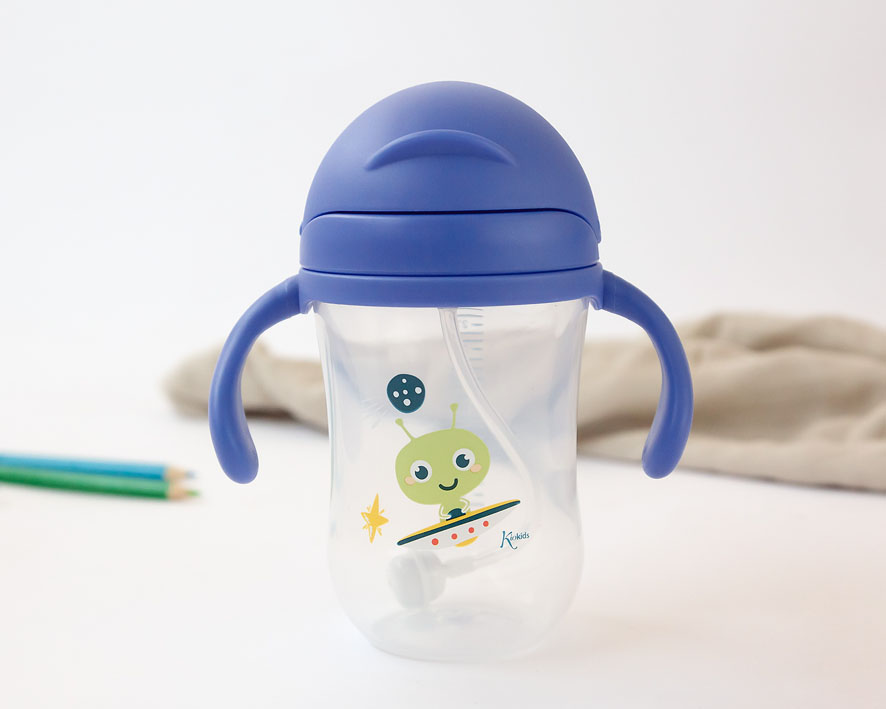 Copo aprendizagem step 3 300ml com pegas azul - Kiokids