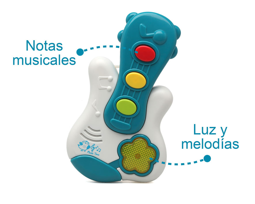 Guitarra musical para bebé com melodias e sons - Kiokids
