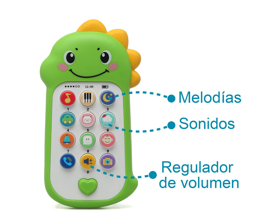Telefone musical dinossauro com sons e melodias - Kiokids