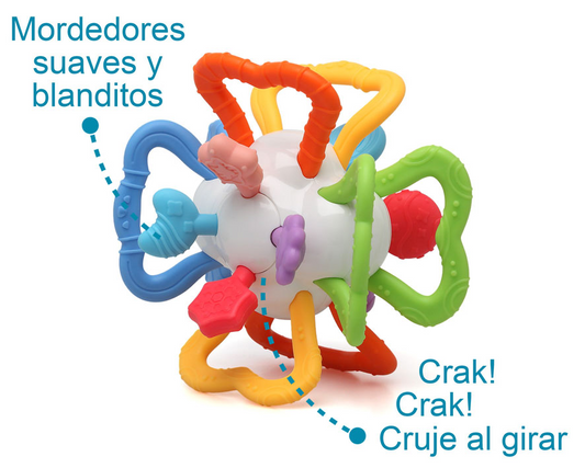 Mordedor sensorial em forma de bola para bebés - Kiokids