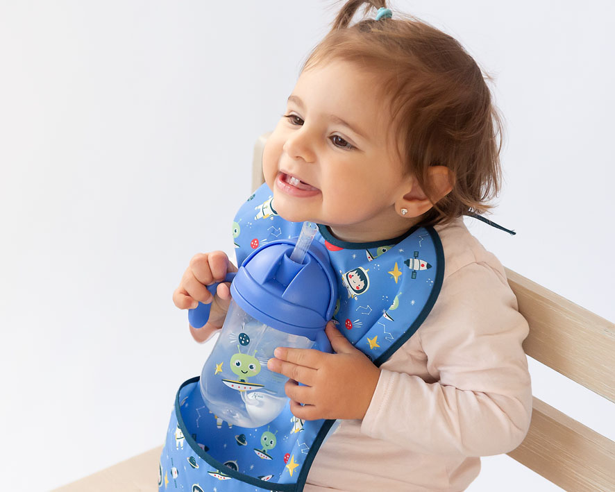 Copo aprendizagem step 3 300ml com pegas azul - Kiokids