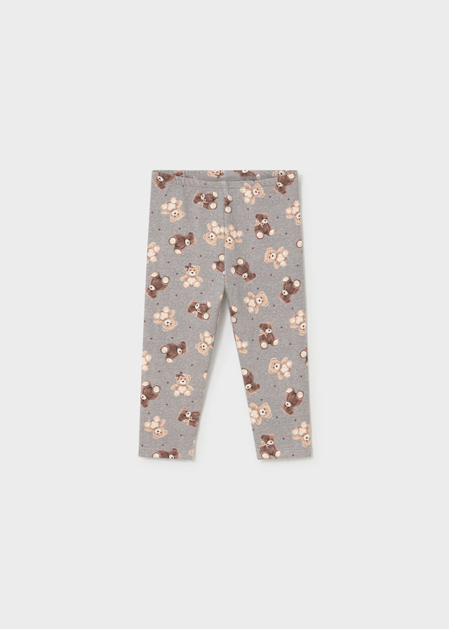 Leggings de felpa com ursinhos para bebé menina Mayoral em Cinzento Vigoré