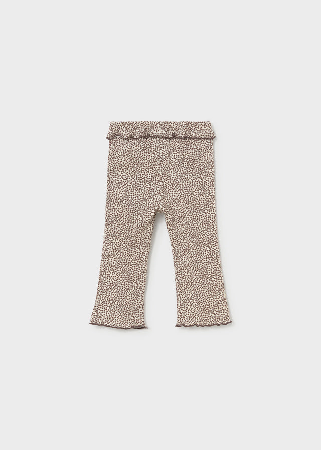Leggings flare estampadas para bebé menina Mayoral em Chocolate - costas