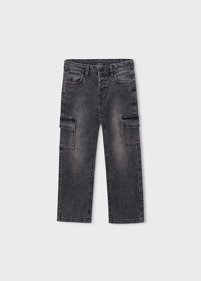 Calça soft denim cargo Mayoral 4510-58 Cinza escuro