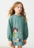 Vestido felpa serigrafia Mayoral 4914-15 Loureiro
