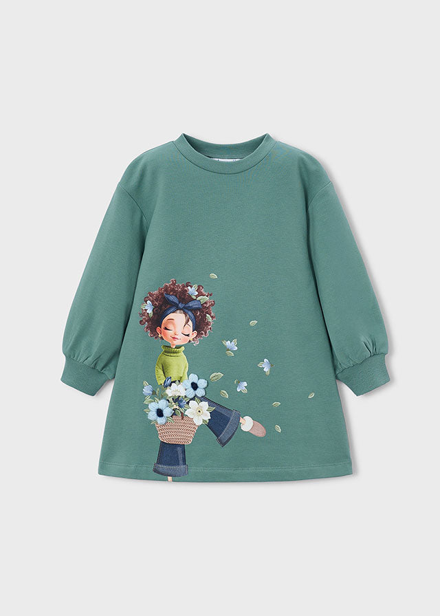 Vestido felpa serigrafia Mayoral 4914-15 Loureiro