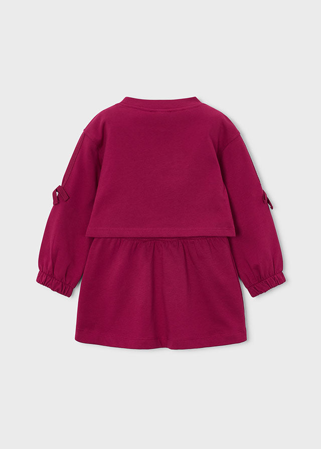 Vestido felpa bordado Mayoral 4917-15 Cherry
