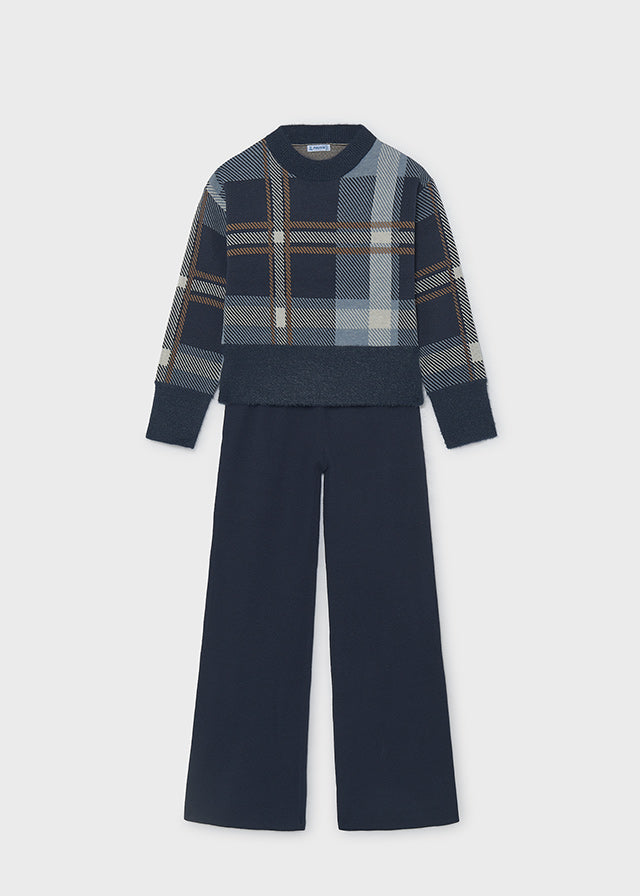 Conjunto de calças em tricô jacquard Mayoral 7532-19 Marinho