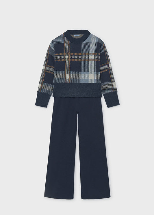 Conjunto de calças em tricô jacquard Mayoral 7532-19 Marinho