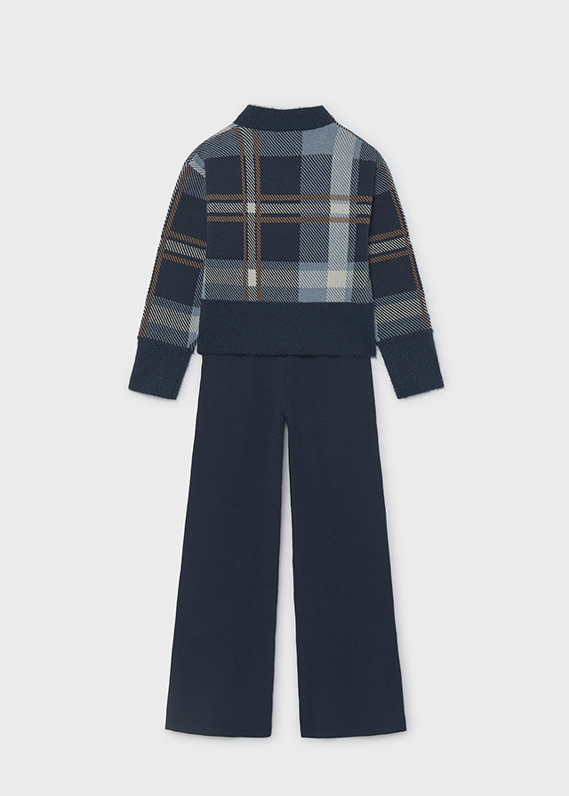 Conjunto de calças em tricô jacquard Mayoral 7532-19 Marinho