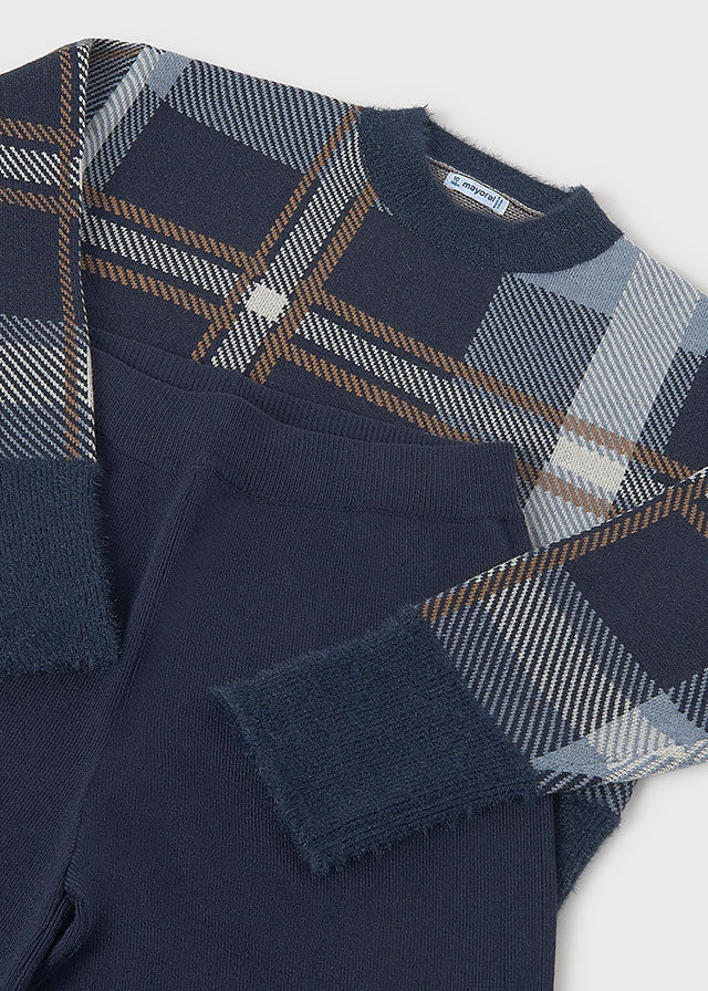 Conjunto de calças em tricô jacquard Mayoral 7532-19 Marinho