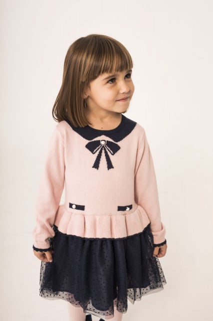 Vestido de malha com tule - Boboli