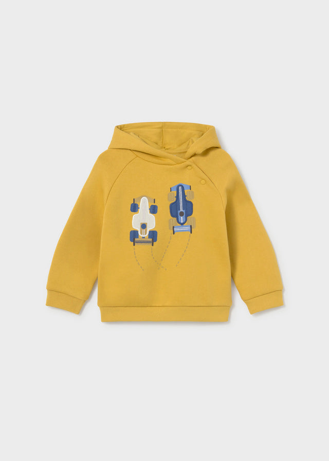 Sweatshirt com capuz e carros para bebé menino Mayoral em Nata - frente