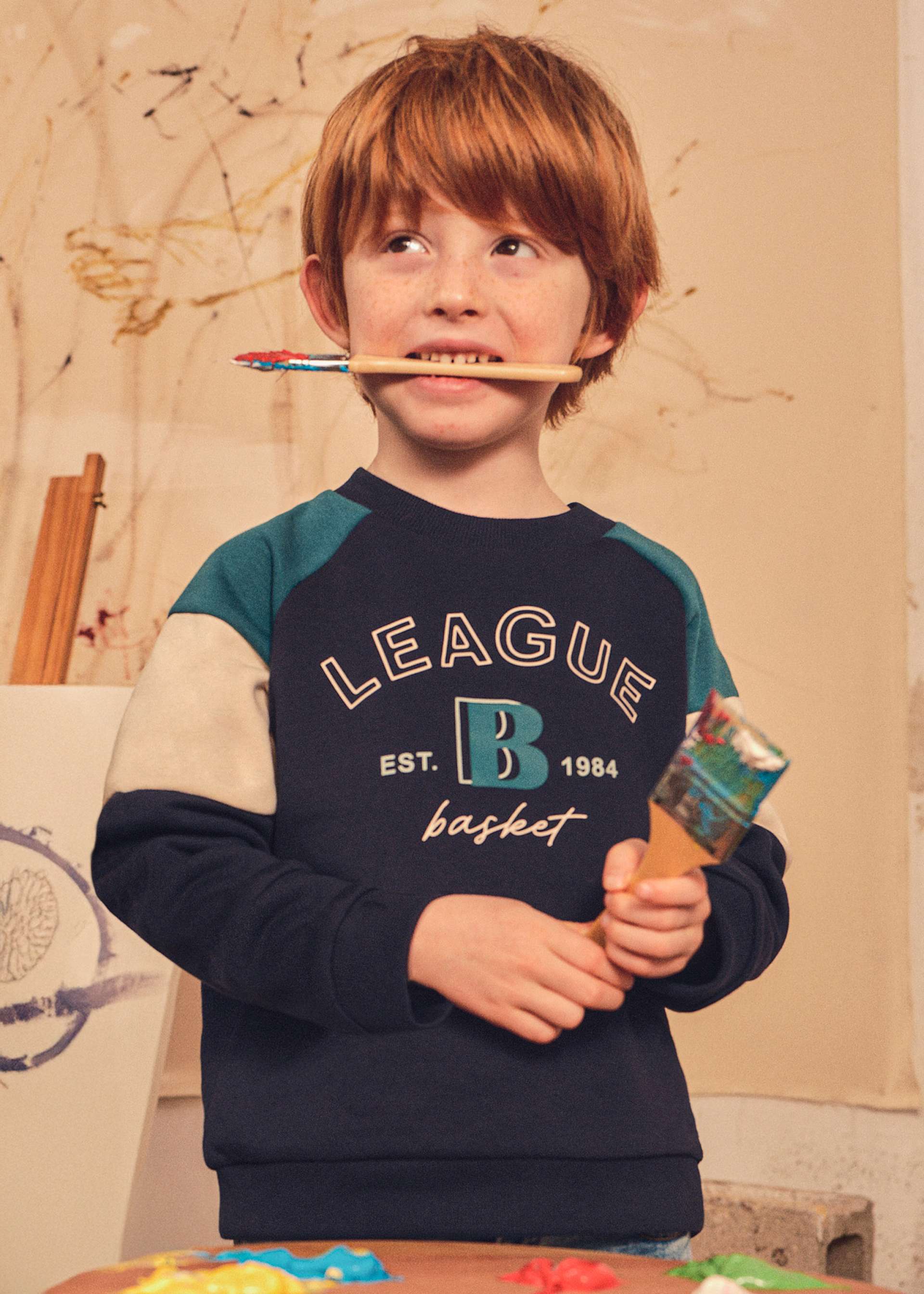 Sweatshirt combinada League para menino Mayoral em Azul