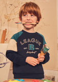 Sweatshirt combinada League para menino Mayoral em Azul