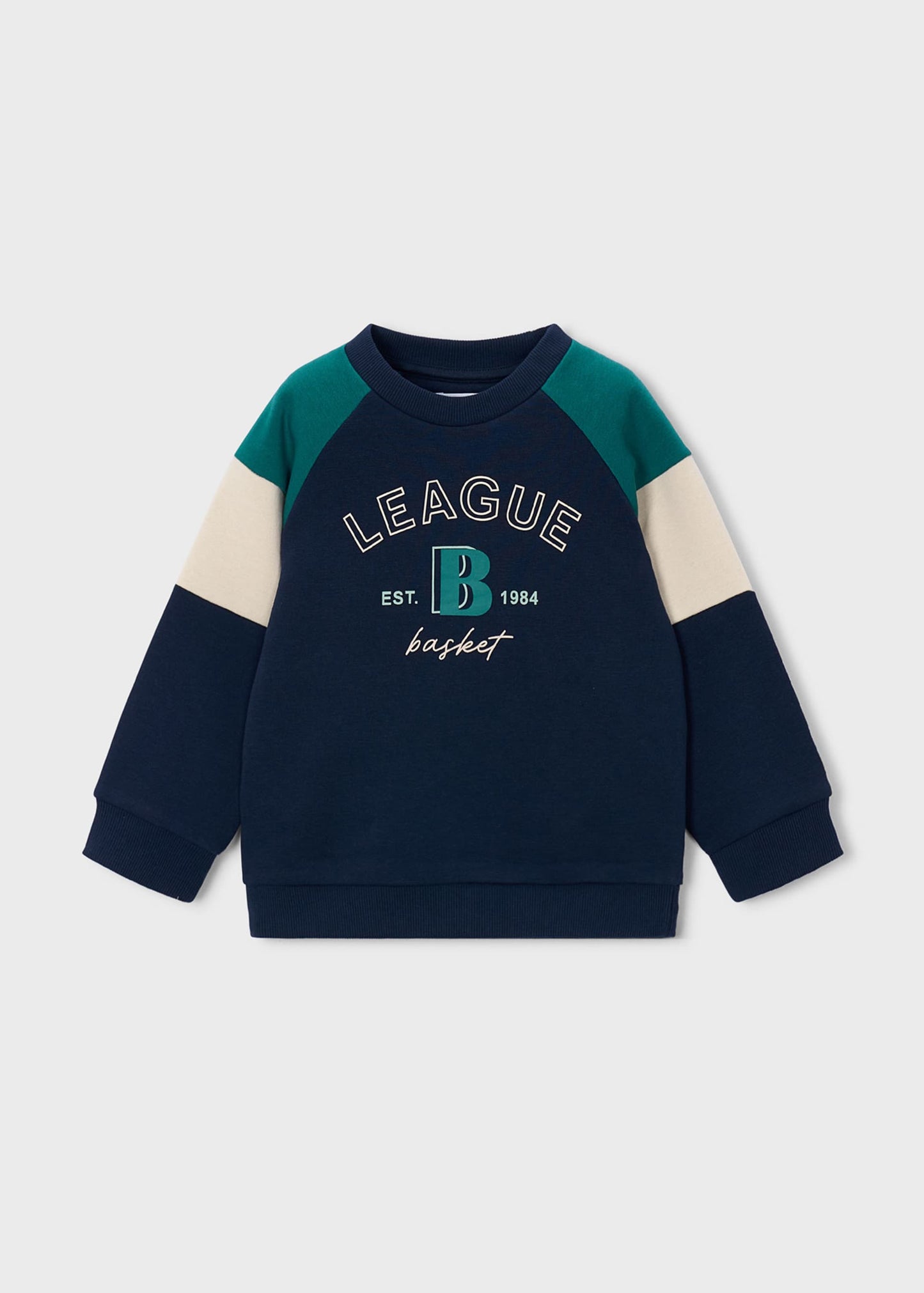 Sweatshirt combinada League para menino Mayoral em Azul - costas