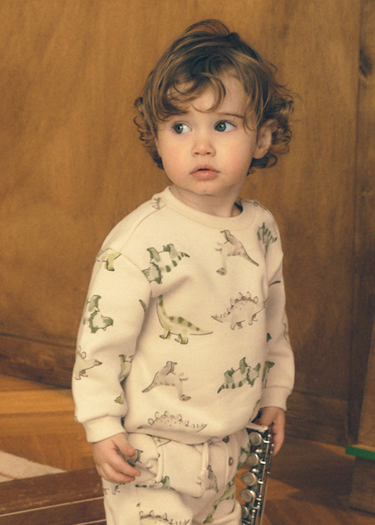 Sweatshirt com dinossauros para bebé menino Mayoral em Light Topo