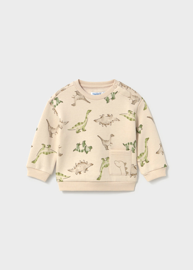 Sweatshirt com dinossauros para bebé menino Mayoral em Light Topo - frente