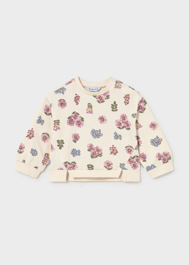 Sweatshirt floral para bebé menina Mayoral em Soja - frente