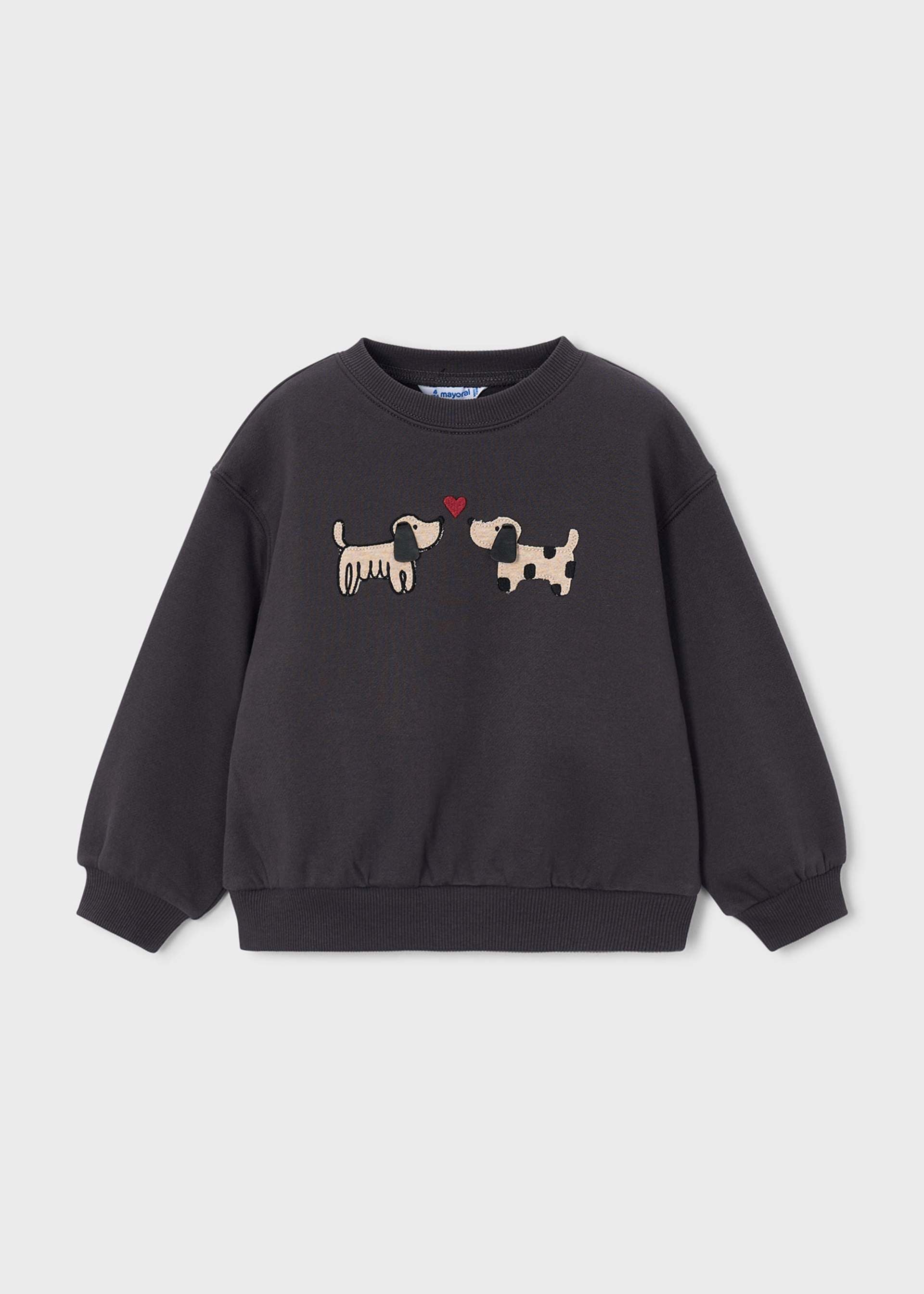 Sweatshirt com aplicação de cão para menina Mayoral em Carvão - costas