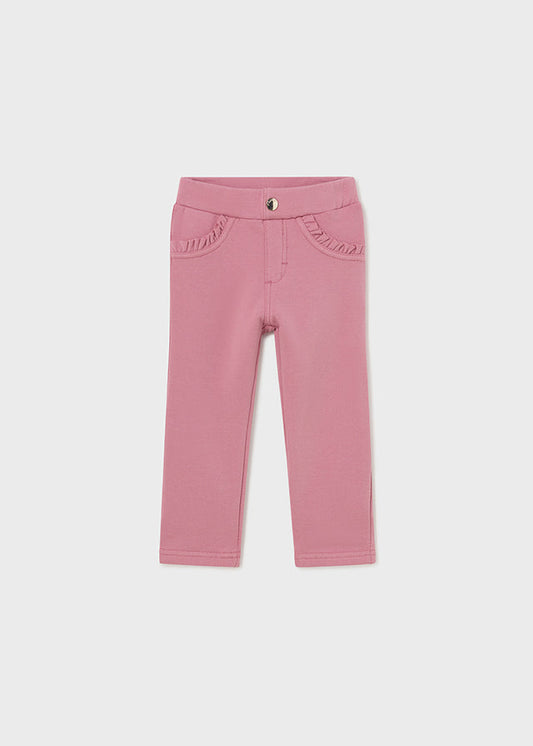 Calças algodão elástico rosa bebé menina - Mayoral