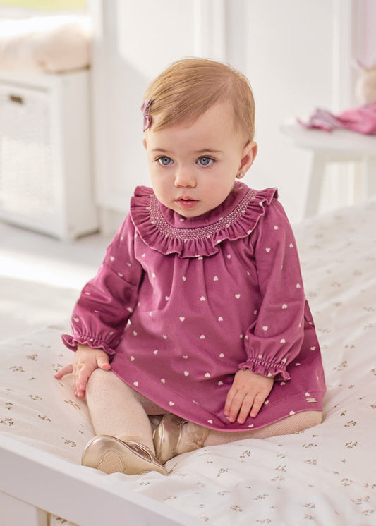 New born lilac velvet dress - Mayoral