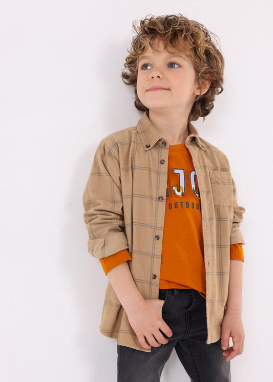Sobre camisa bombazina Better Cotton menino - Mayoral