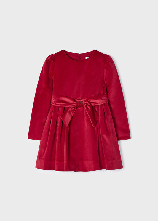 Vestido veludo menina vermelho - Mayoral