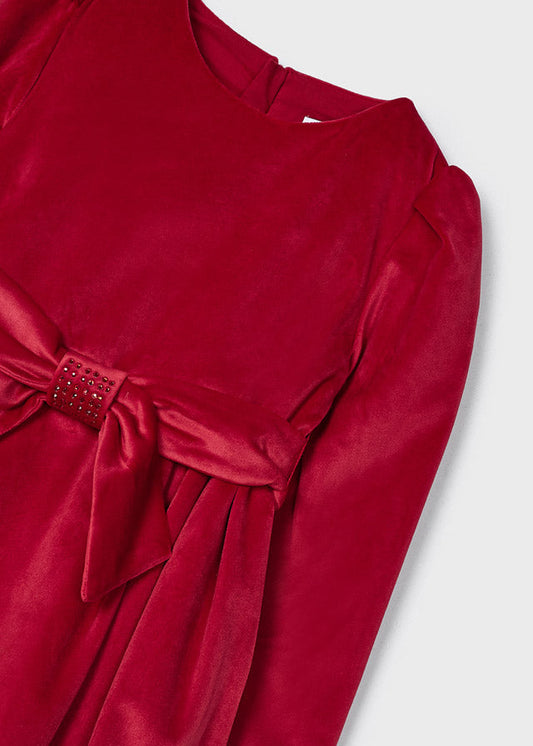Vestido veludo menina vermelho - Mayoral