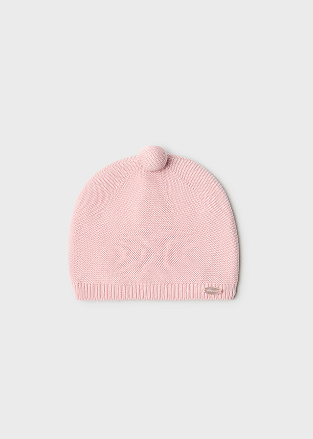 Gorro tricot Better Cotton rosa recém nascido - Mayoral